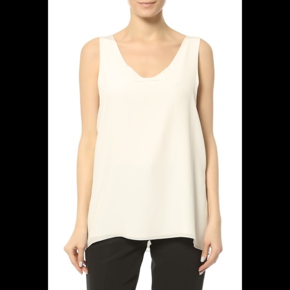 NWT CHLOE 100% silk top blouse milk off white3 creme Size 42 US 10 Medium M L